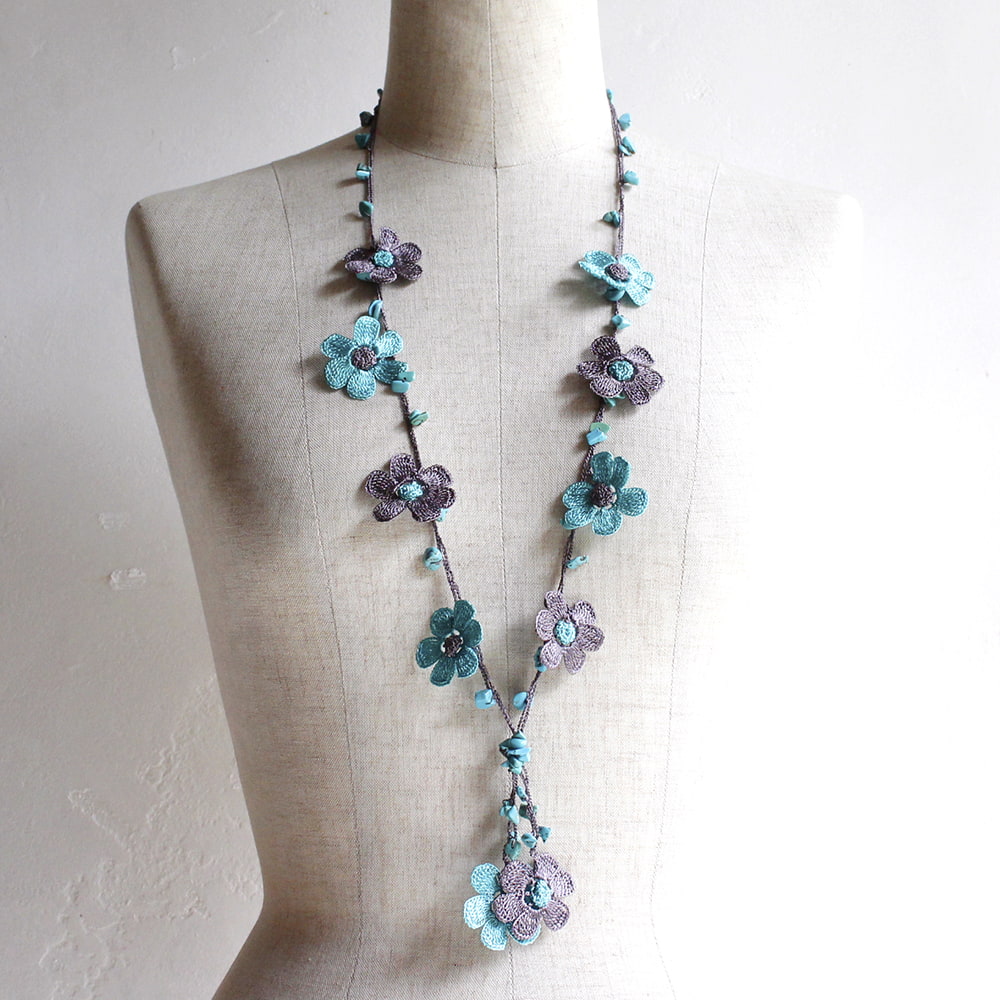 楽天市場】トルコのレース「オヤ」ネックレスかぎ針編みのトゥオヤ