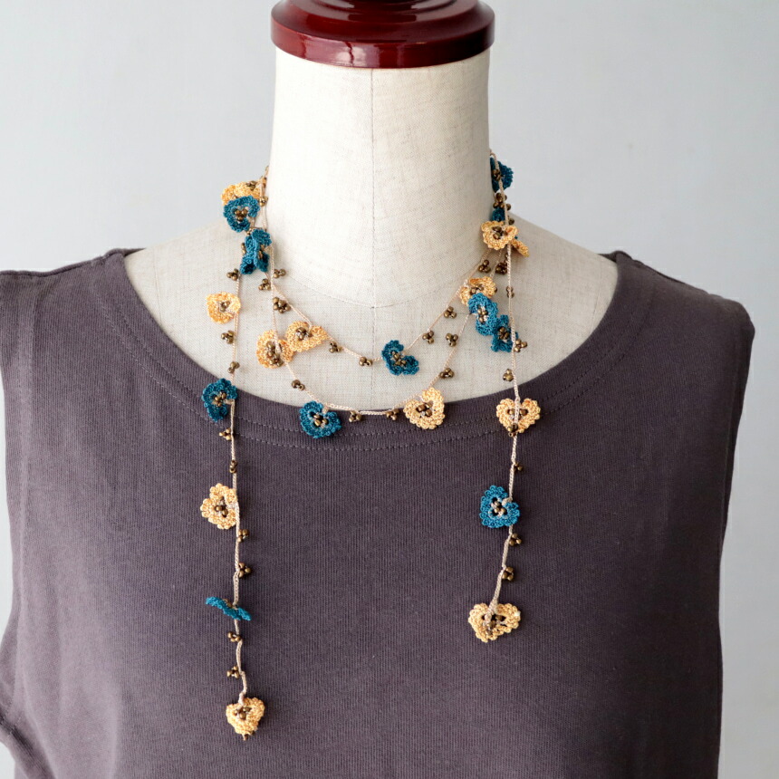 楽天市場】トルコのレース「オヤ」ネックレスかぎ針編みのトゥオヤ