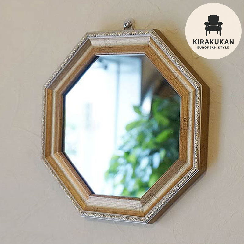 楽天市場】【スーパーセール価格】 鏡 壁掛け アンティーク 八角ミラー
