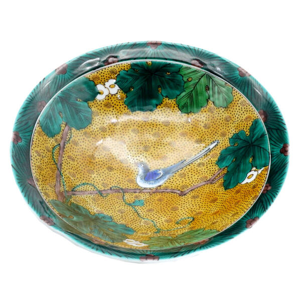 楽天市場】三ツ井為吉 九谷焼9号六角大鉢 山水 : 九谷陶芸 北山堂 楽天