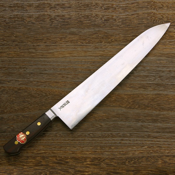 楽天市場】源 助久 牛刀 240mm 巾広 SK鋼 ローズ柄 : 刃物・道具の専門