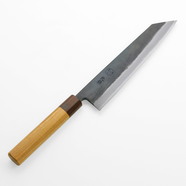 楽天市場】武蔵国光月作 牛刀 両刃 180mm全鋼 真鍮ロウ付け共口金付き