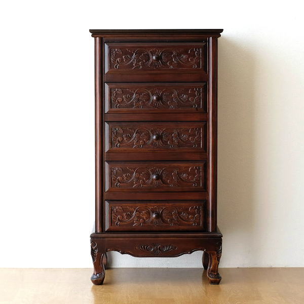 楽天市場】チェスト 4段 マホガニー 無垢材 アンティーク風 猫脚 猫足