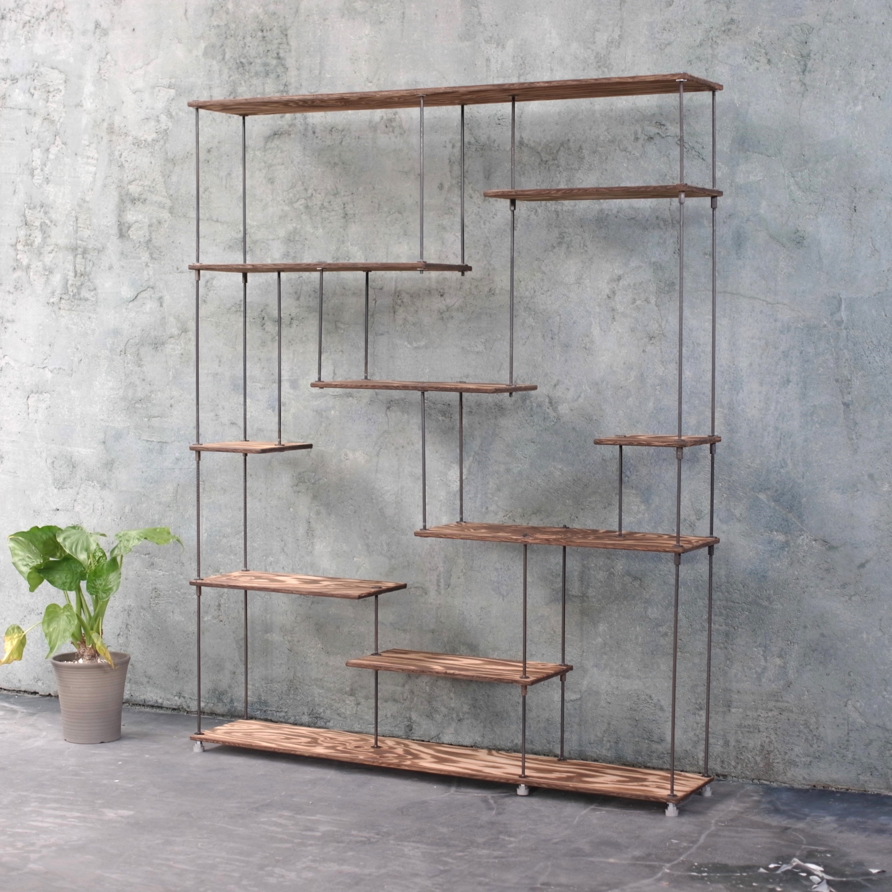 楽天市場】wood iron shelf 730*600*180〈サンドカラー〉 アイアン 棚
