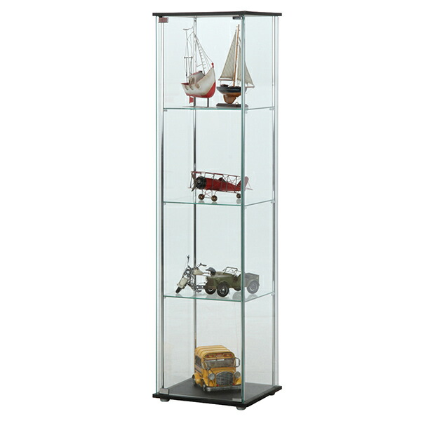 楽天市場】収納家具 ガラスディスプレイケース 4段 ハイタイプ クリア