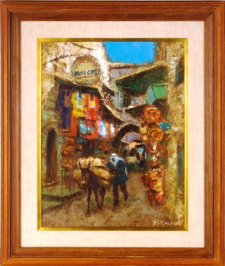 楽天市場】松尾洋明 「 ナイルの夕日 」 油絵 ・ 油彩画 F6 ( 6号