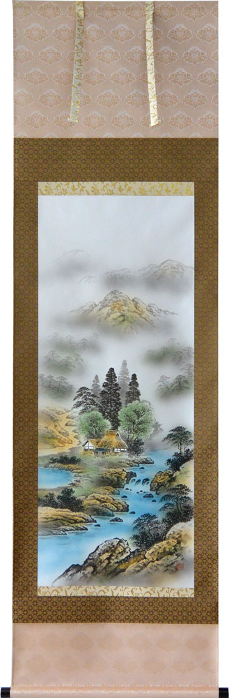 楽天市場】掛軸 四季花 富岡蘇峰作(掛け軸 尺五立) 幅54.5cm×丈189.5cm