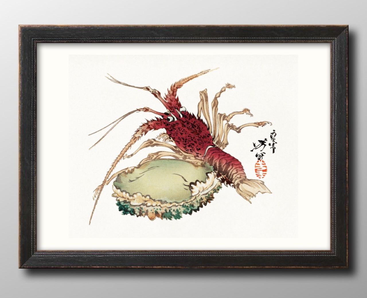 楽天市場】イセエビ 伊勢海老 日本画 A3 サイズ ポスター アート