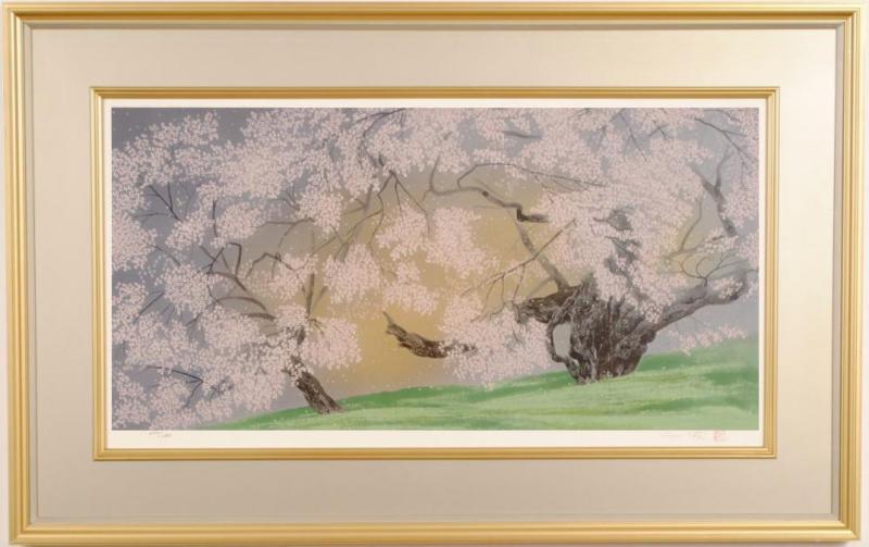楽天市場】中島千波 春麗山桜 桜 絵画 和風 日本画家 シルクスクリーン