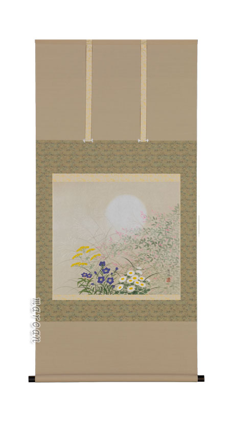 楽天市場】掛け軸 秋草 (小栗春峰) （掛軸小物なし) 送料無料 【掛軸