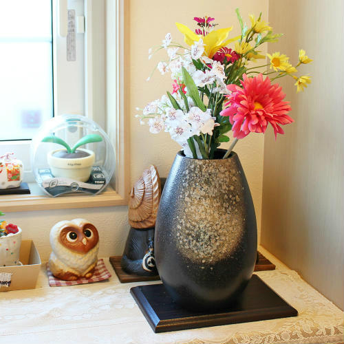 楽天市場】【ポイント8倍】信楽焼 花瓶 窯肌 松皮 丸 13号 陶器