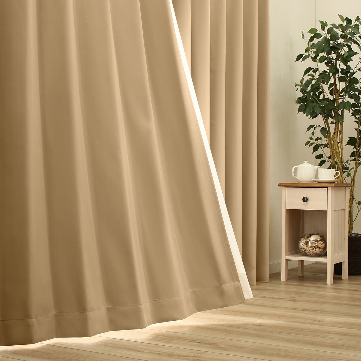 完売商品 トリムベージュ カーテン本体 ニトリ200cm×2枚 【公式通販】