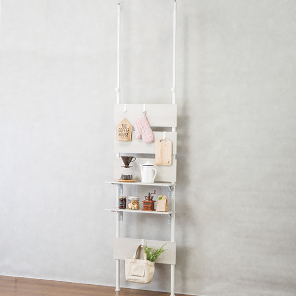 幅60cm]突っ張りラック カエサル 60cm幅(ホワイトウォッシュ) ニトリ