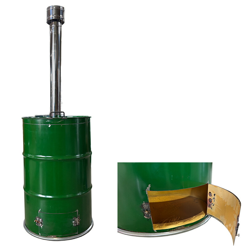 楽天市場】ドラム缶焼却炉オープンドラム 下小窓蝶番蓋付 200L カラー