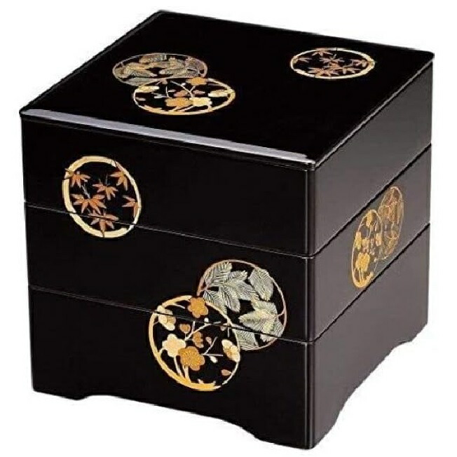 楽天市場】会津漆器・会津塗・重箱溜 5.5 胴張 三段重（漆・手塗