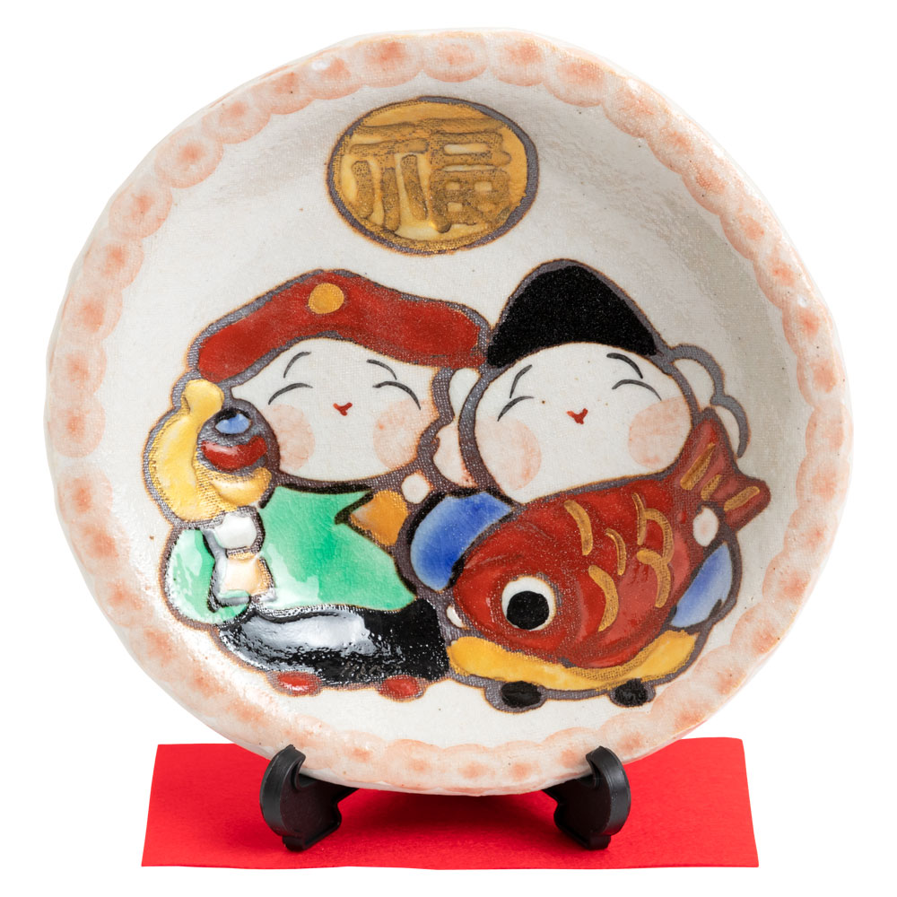 楽天市場】ひさみ窯 めでたい猫絵皿 (K6559) 美濃焼の飾り絵皿 縁起物