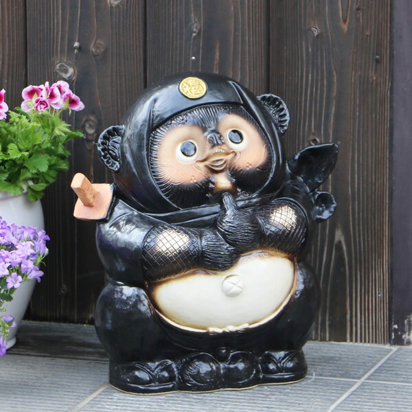 楽天市場】信楽焼 黒忍者たぬき（大）送料無料 狸 たぬき タヌキ