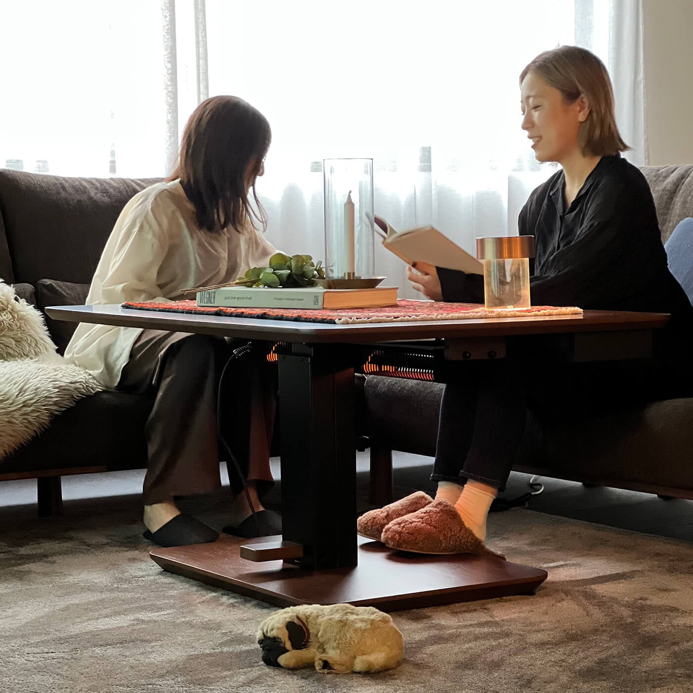 昇降式 ダイニングコタツテーブル ゼニス(布団レスタイプ) (樹種オーク