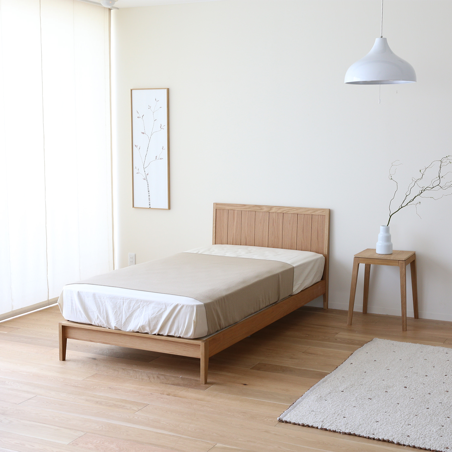 トムソン ベッドフレーム (樹種ウォールナット サイズセミダブル