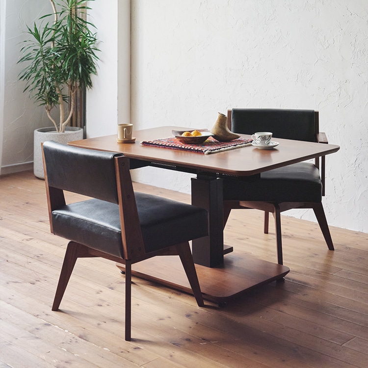 昇降式 ダイニングコタツテーブル ゼニス(布団レスタイプ) (樹種オーク