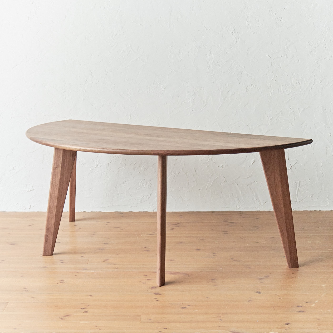 半円ダイニングテーブル(幅190cm) (樹種ウォールナット 塗装セラウッド