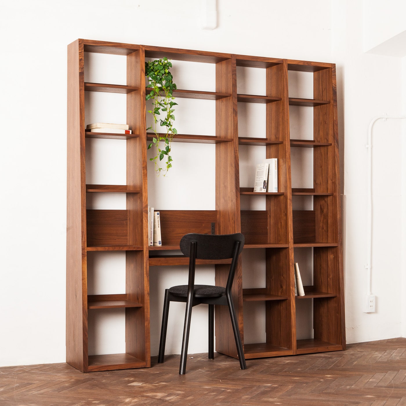 ガレ ブックシェルフ＆デスク(ウォールナット) (サイズ65本棚 完成品