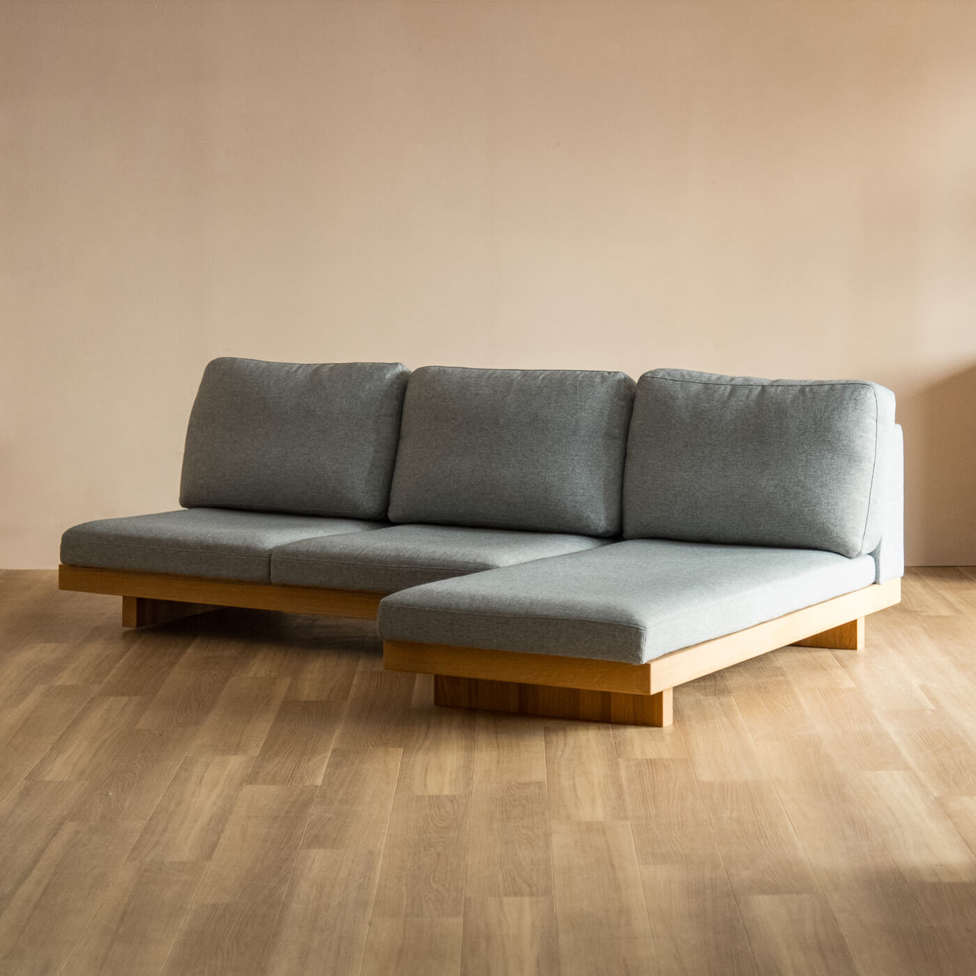 デニッシュ アームレスカウチソファ セット (フレーム樹種レッドオーク