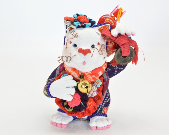 和雑貨 四季彩堂 オンラインショップ / 古布創作人形 みにねこエプロン