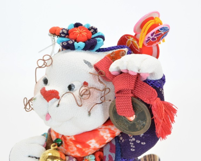 和雑貨 四季彩堂 オンラインショップ / 古布創作人形 みにねこエプロン