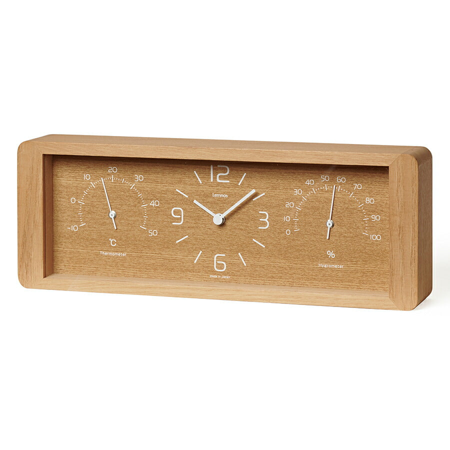 タカタレムノス 置き時計 カーサ ヨーカン 温湿度計付 クオーツ 電池式