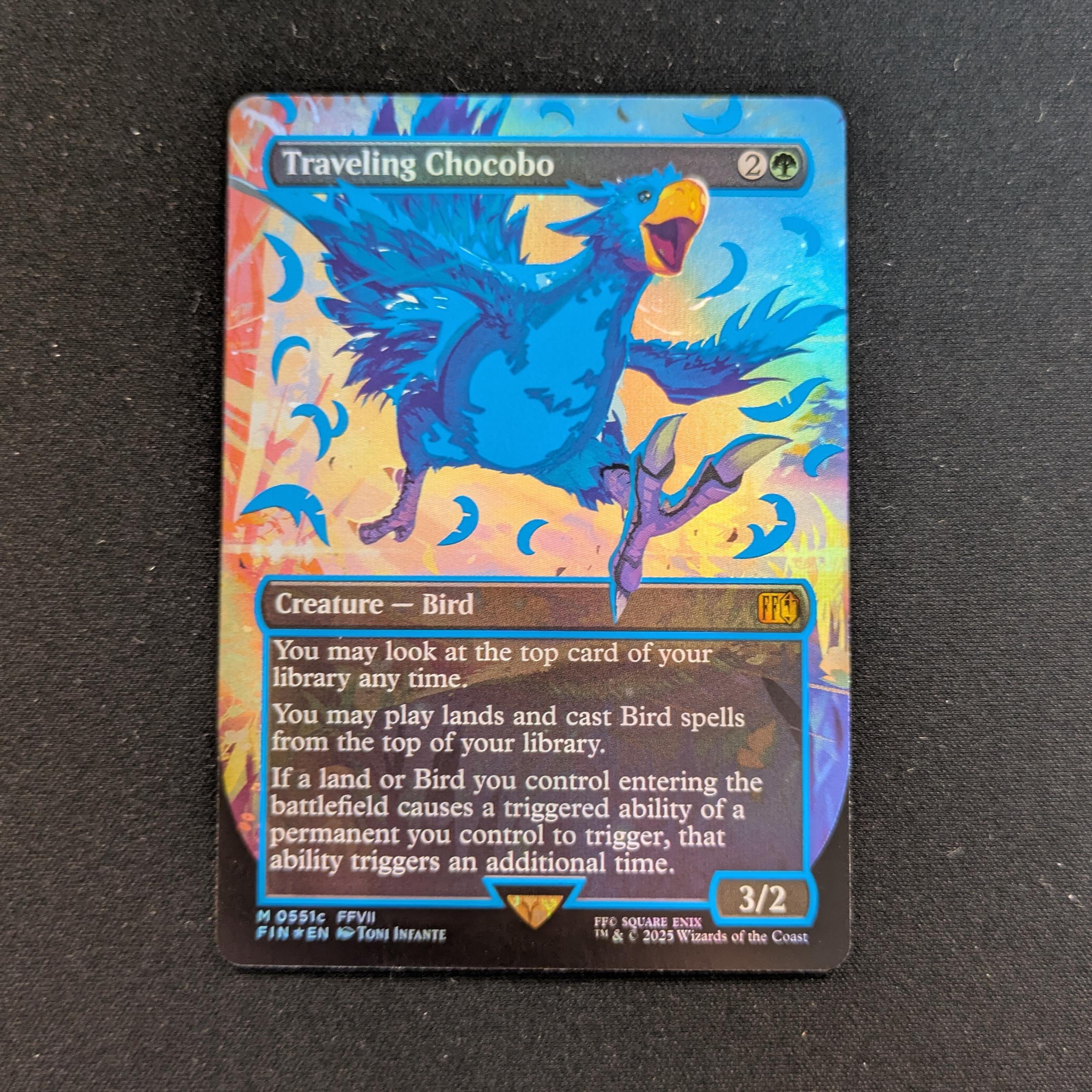 FOIL] Traveling Chocobo (Neon Ink Blue) - Magic: The Gathering - FINA