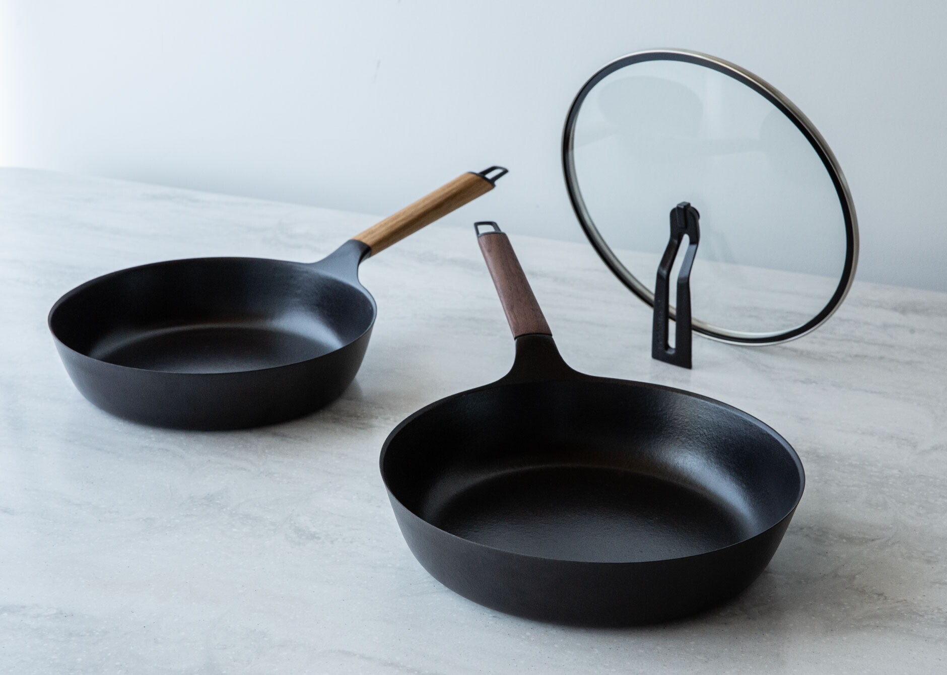 フライパン 26cm DEEP 【ガラスリッドセット】[ウォールナット