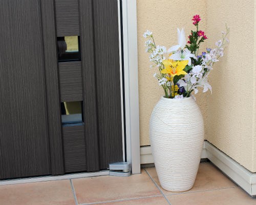 ポイント3倍]信楽焼 大きな 花瓶 白 窯変 櫛目 12号 おしゃれ 大壺