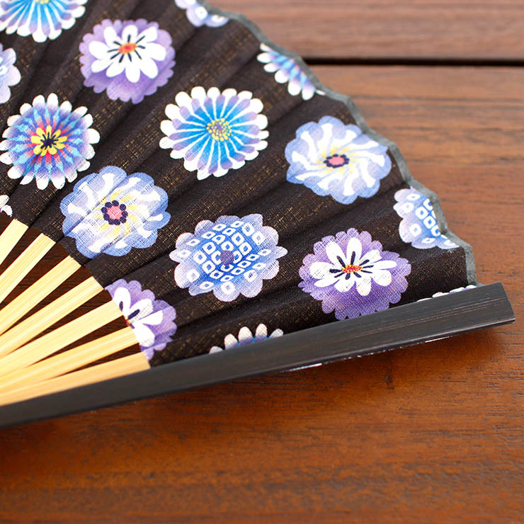 扇袋セット] 扇子 染骨 彩MON（花紋 1095s） 化粧箱 花柄 フラワー 花