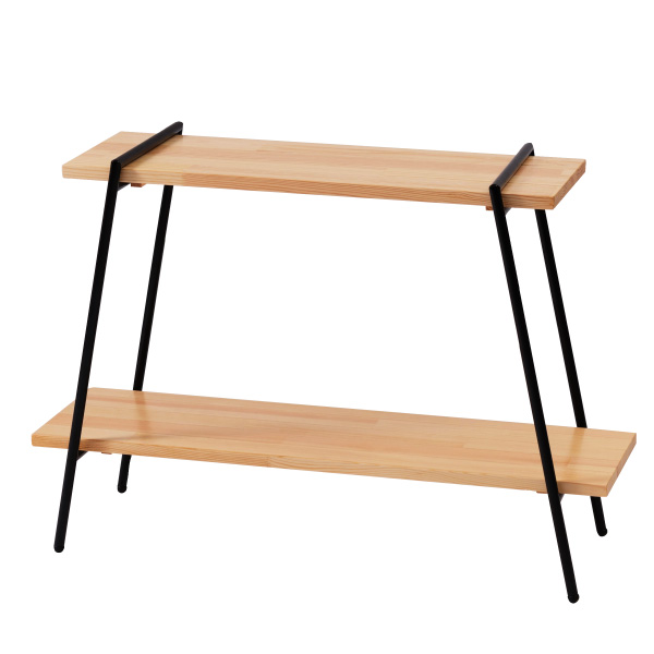 東谷 棚 シェルフ ラック 2段 おしゃれ 木製 スチールラック オープン