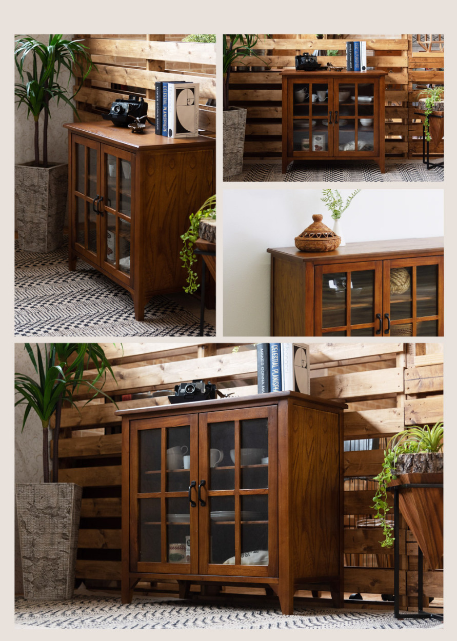 東谷 キャビネット サイドボード リビング 収納 完成品 木製 食器棚 幅