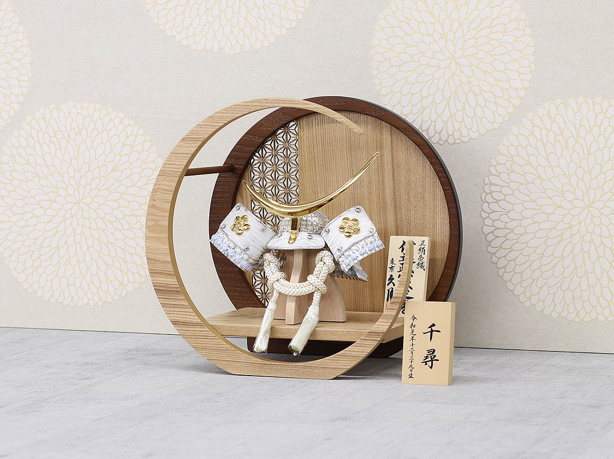 久月 五月人形 兜飾り 白銀 水色縅 伊達政宗公之兜 透かし麻の葉模様