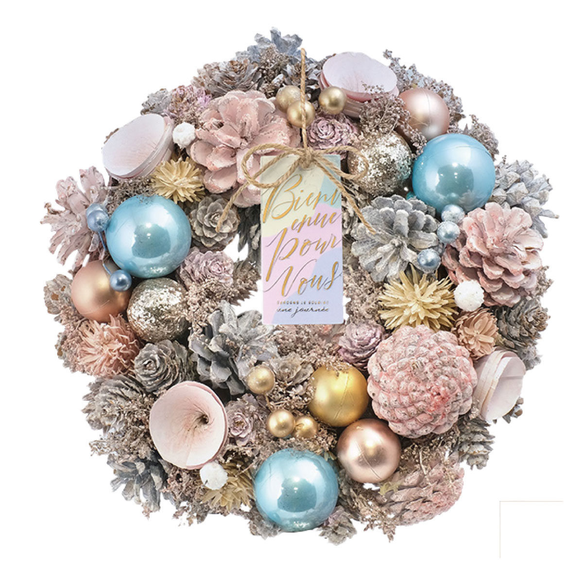 クリスマスリース 玄関 飾り セレクトリース M 25cm 光る LEDライト