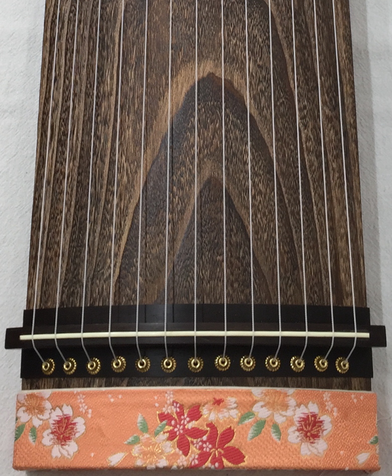 伝統工芸士作 藤田筝 120横ピン箏 会津桐 琴柱 爪10種 ケース付き