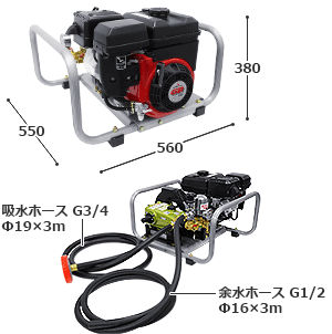 麻場(アサバ) エンジン動噴セット NS-2803GB 《50mホースリール＋2種