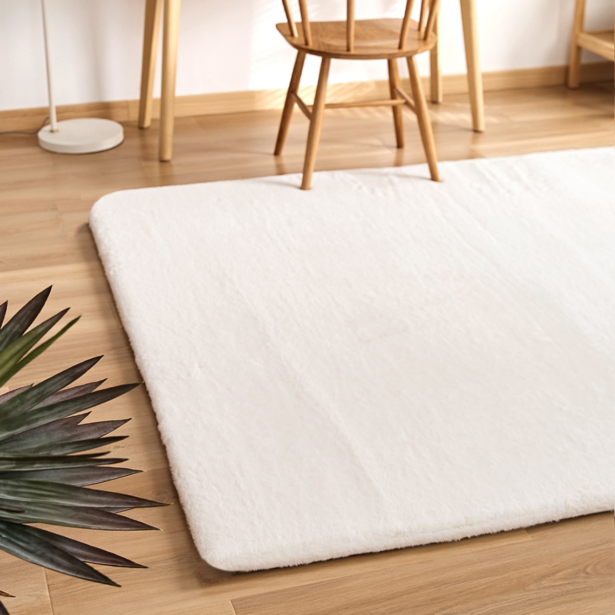 lite-sott ラビットファー ラグ 180×180cm 2畳 おしゃれ ラグマット