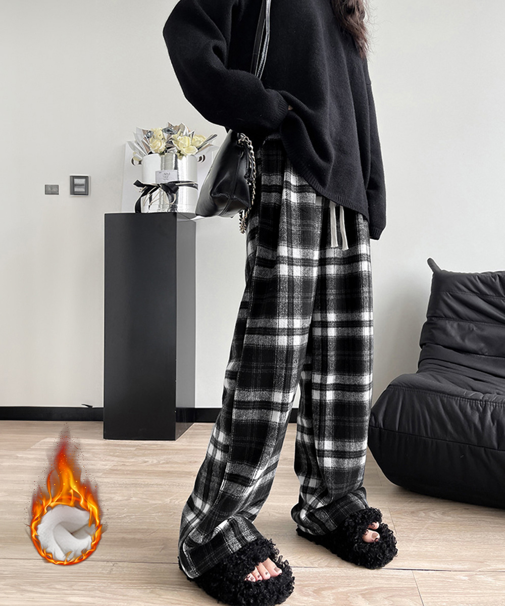 miniministore（ミニミニストア） チェック柄パンツハイウエストワイド