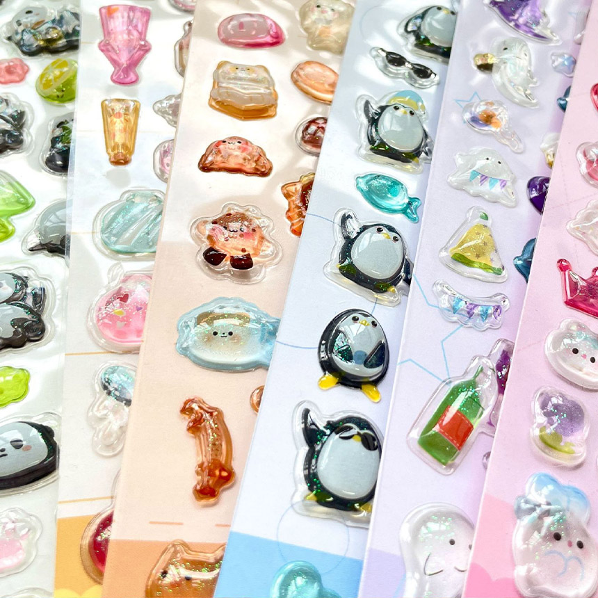 24枚セット ドロップシール 6種類×4セット ボンボンシール おはじき