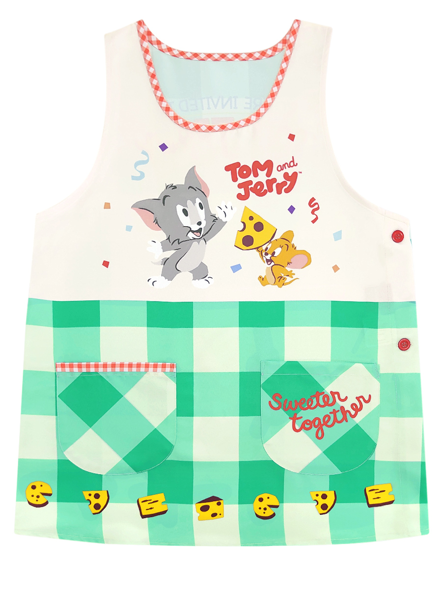 メール便送料無料】 エプロン 保育士 キャラクター プリント トムと