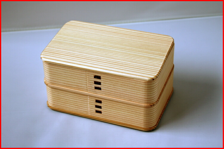 みよし漆器本舗 お弁当箱 大館工芸社 曲げわっぱ 隅丸二ツ重 弁当箱