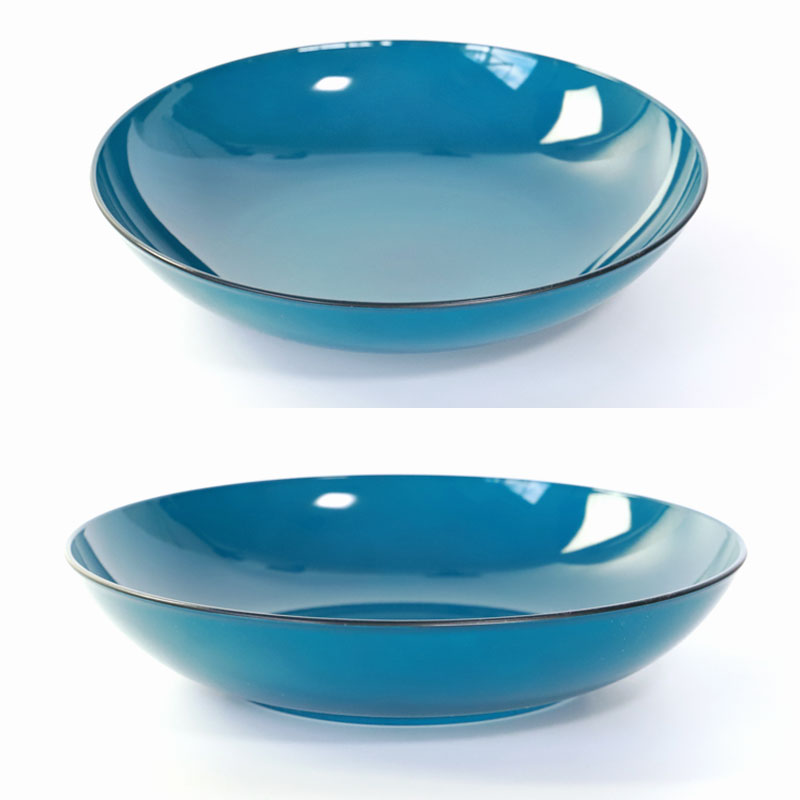 みよし漆器本舗 丸深皿 24cm Lサイズ 藍彩 クリーンコート加工 家庭用