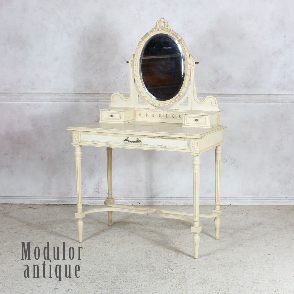 アンティーク家具 ドレッサー 一面 鏡 化粧 メイク 台 イギリス