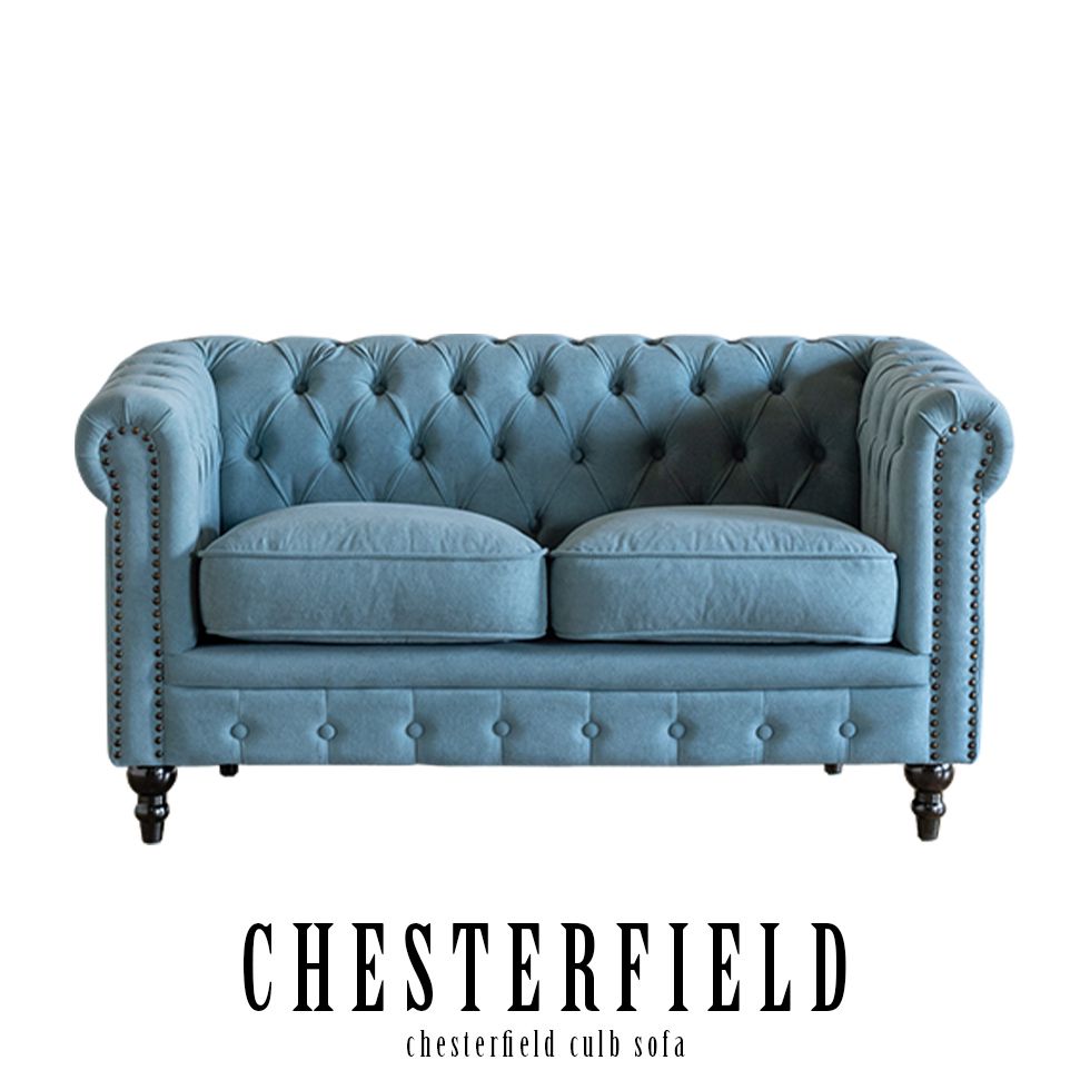 チェスターフィールド ソファ 鋲打ち 英国風 2p アンティーク