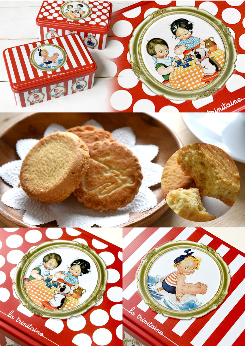 ラ・トリニテーヌ マーベルルーシー レッド&ゴールド クッキー缶 缶