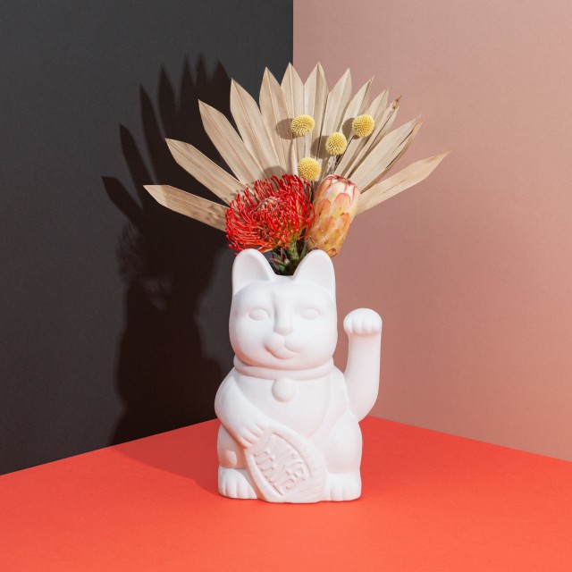 フラワーベース ネコ Flower Vase Neko 招き猫 花瓶 和風 縁起物 置物
